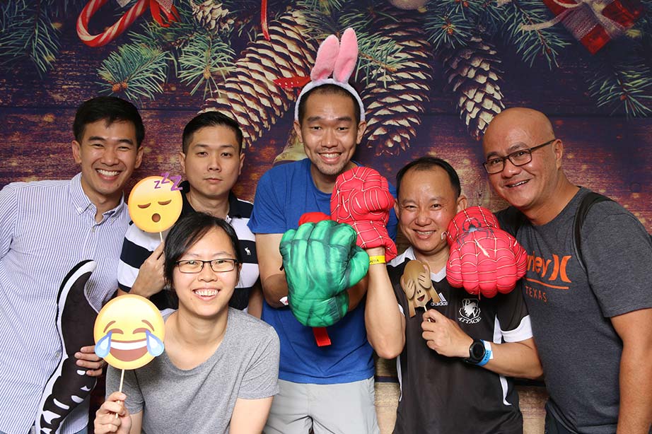 Magazine box photobooth installation at a Singapore event