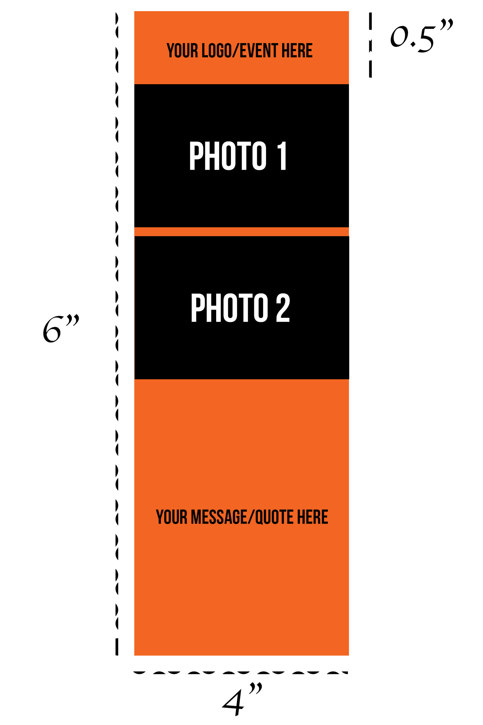 Photo strip with message area